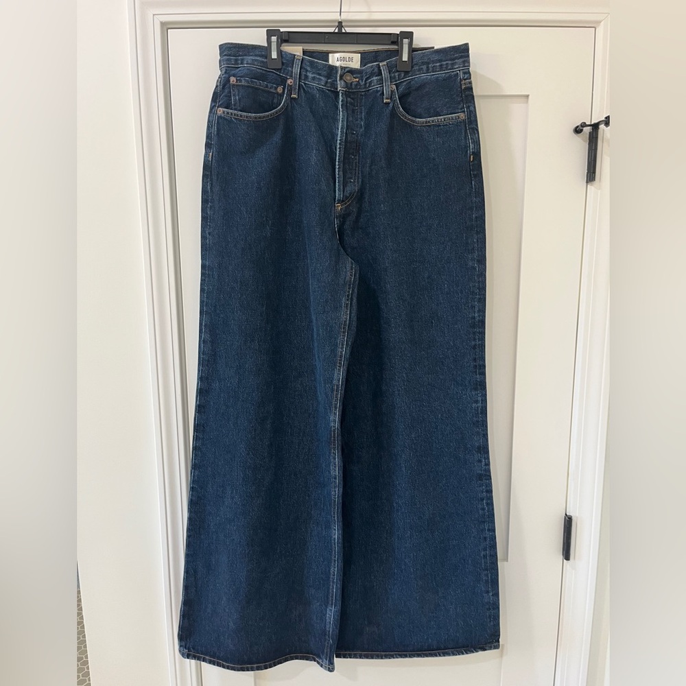 Agolde Dark Blue Wide Leg Jeans